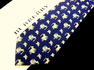 ♪今週の特売980円～♪1822♪状態並品【BURBERRY】バーバリー【馬具 総ロゴ 柄】ネクタイ♪