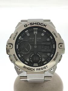 CASIO◆ソーラー腕時計_G-SHOCK/アナログ/ステンレス/SLV/SLV/SS