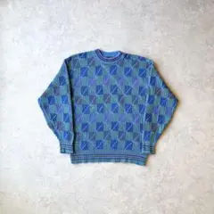 90s usa製 vintage archive 総柄 コットンニット 古着