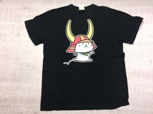 豊天商店 BUDEN SHOUTEN ヒコニャン 彦根城 滋賀県 ゆるキャラ お土産 スーベニア 半袖Tシャツ カットソー メンズ 黒