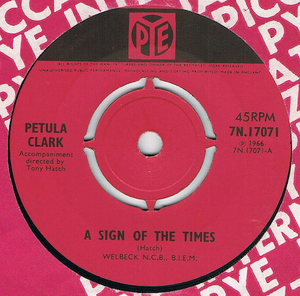 ●PETULA CLARK / A SIGN OF THE TIMES [UK 45 ORIGINAL 7inch シングル ガールズ ノーザンソウル TONY HATCH 試聴]