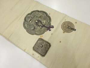 ys7251054; 宗sou 手刺繍鏡裏に動物模様丸帯（材料）【アンティーク】【着】