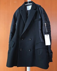 サカイ Sacai Wool MeltonxNylon Twill Quilted coat 