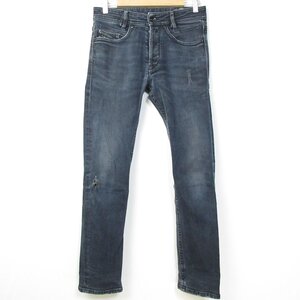 美品 DIESEL ディーゼル AKEE ストレッチ ダメージ加工 ハイウエスト ボタンフライ デニムパンツ ジーンズ W28 インディゴ ◆