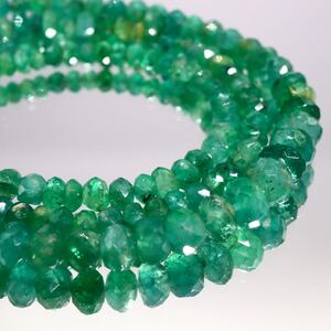 1円〜!!《K18 天然エメラルドネックレス》F 約13.4g 約45.0cm emerald necklace jewelry ジュエリー 18金 DC0/EE0 E431