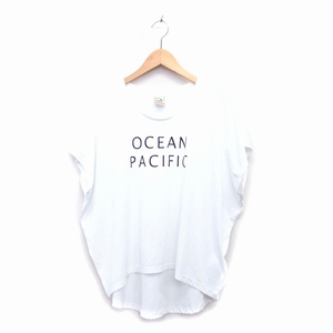 オーシャンパシフィック OCEAN PACIFIC カットソー Tシャツ 半袖 文字 ロゴ ホワイト 白 /KT21 レディース