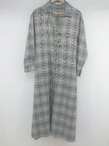 ◇ ◎ Sonny Label URBAN RESEARCH ベルト付 チェック 長袖 ロング シャツ ワンピース サイズF グレー系 レディース P