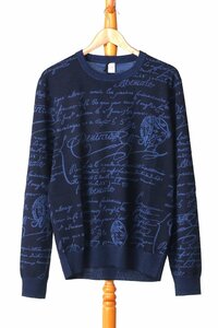 ベルルッティ メンズ ウール スクリット クルーネック ネービーサイズL Berluti R23KRL198 004 N40 COLD NIGHT BLUE 新品/2