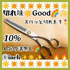 切れ味と抜け感の良い理美容師プロ用セニングシザー10%人気の溝無しスキバサミ⭐✨