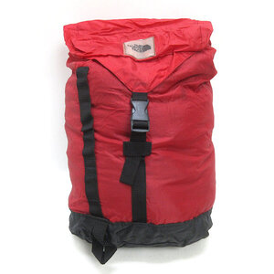 Q■ノースフェイス/THE NORTH FACE K-TY721ポケッタブル ナイロンリュックサック■赤BAG/76【中古】BAG■黒/ビジネスMENS/27【中古】