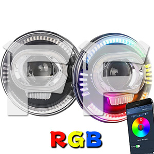 送料無料.. Jeep JK JKU ジムニー 7インチ RGB LED ヘッドライト Hi.Low.DRL.ウインカー Bluetooth APP プロジェクター OL-2072RRGB 新品