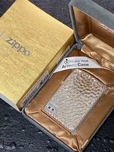 zippo ハンマートーン アーマー 100ミクロン 銀巻 Armor Case 初期型 2006年製 シルバー 100μ ダイヤカットシリーズ ベロアケース 保証書