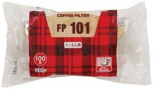 【中古】カリタ Kalita コーヒーフィルター FP101濾紙 1~2人用 100枚入り ブラウン #11111