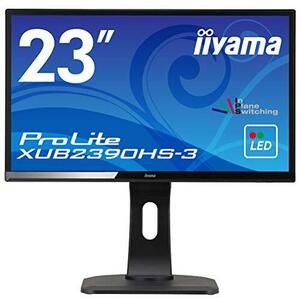 【中古】iiyama モニター ディスプレイ XUB2390HS-B3 (23インチ/フルHD/AH-IPS/HDMI,D-sub,DVI-D/昇降