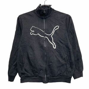 PUMA プリントスウェット トレーナー プーマ キッズ L ブラック ロゴ フルジップ 古着卸 アメリカ仕入 a611-6499