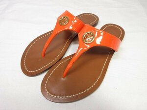 美品 【トリーバーチ Tory Burch】 ビーチサンダル 婦人靴 (レディース) size5M オレンジ系×ブラウン系 ■30LZ4525■