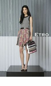 2015.16 Resort 国内正規極美品■ETRO/エトロ_ワンピースxスリーブレスドレス ウールチェック/シルク ジャガード corange マリアージュ