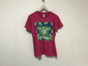 本物ハリウッドランチマーケットHRMコットンプリント半袖TシャツメンズアメカジサーフミリタリービジネスS1ピンク日本製