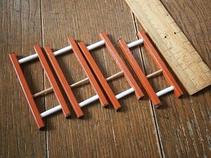 ★処分！小鮒・タナゴ仕掛け用、朱塗り竹糸巻 6cm 1間 x4個 未使用品