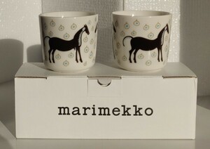 マリメッコ　ラテマグ 2個セット　ムスタタンマ　馬　marimekko musta tamma