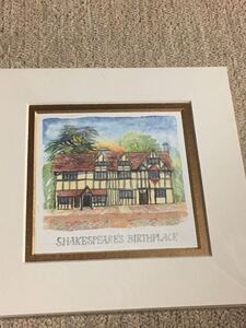 英国　イギリス　シェイクスピア　生誕地　ストラットフォードアポンエイヴォン　絵　鉛筆画風