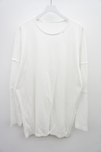 美品23AW Ground Y YOHJI YAMAMOTOヨウジヤマモト 30/ COTTON JERSEY SWITCHING TUCK T-SHIRT GJ-T06-040 長袖Tシャツ カットソー 620O▲