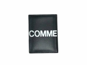 COMME des GARCONS (コムデギャルソン) HUGE LOGO WALLET BLACK 二つ折り財布 小銭入れ無し SA0641HL-BKBKOS 黒 レザー ウィメンズ/091