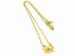 ■極美品■ NINA RICCI ニナリッチ リボン ネックレス ペンダント アクセサリー レディース ゴールド系 DE8000