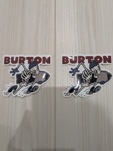 BURTON　STICKER　ステッカー　バートン　２枚　ドクロ　ガイコツ