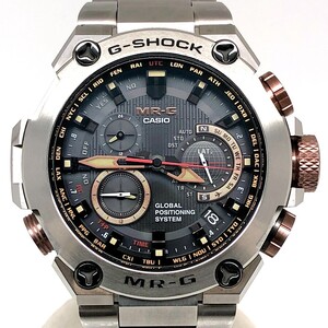 美品 ケース付 G-SHOCK MRG-G1000DC-1A MR-G GPSハイブリッド電波ソーラー フルメタル チタン 銀銅 日本製 2016年2月発売 【IT8IB0D9RI5I】