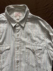 【希少】RRL STRIPE WESTERN SHIRT ダブルアールエル ストライプ ネイティブ ウエスタンシャツ シャツ インパクト21 L