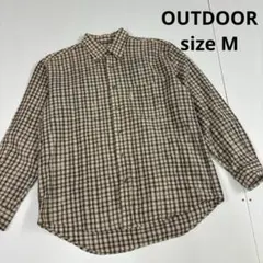 OUTDOOR アウトドア　シャツ　ツギハギ　古着 チェック柄　M