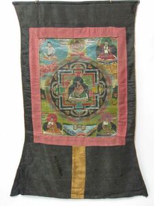 [悠]・中国 　西蔵タンカ・チベット タンカ 仏教美術・古画 絹本 タンカ 時代仏