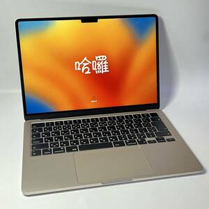 1円~【初期化済み】Apple MacBookAir MLY13J/A 13インチ M2 2022 8C CPU 8C GPU 8GB 256GBSSD スターライト 充放電回数6 GK-100033-4