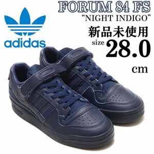 1円~ 新品 28cm フォーラムロー アディダスオリジナルス adidas originals FORUM 84 LOW FS 本革 レザー スニーカー ネイビー 靴 シューズ