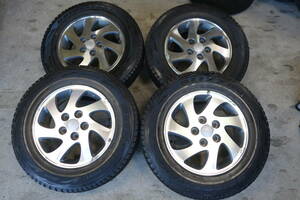 ほぼ新品 ホイール付 15×5J 5H114.3 +50 スタットレス 175/80 R15 ブリジストン DM-V1 4本 H124