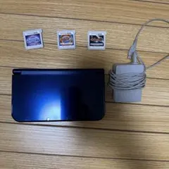 New 3DS LL 紺色　カセット付き　充電器あり