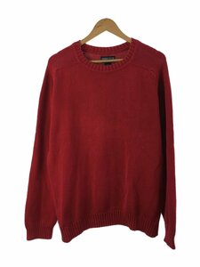 LANDS END◆90s/USA製コットンセーター(薄手)/M/コットン/RED//