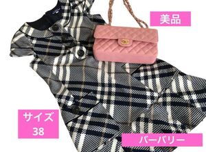 超美品　バーバリー Burberry ワンピース　ノバチェック　ホース　馬　38 可愛い　ミニ　スカート 人気　レディース　女性　ひらひら