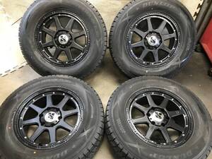 【265/65R17】バリ山20年製ダンロップSJ8 スタッドレスタイヤ【17×7.5J+25 PCD139.7 6H】XJホイール ４本 150/120系ランクルプラド