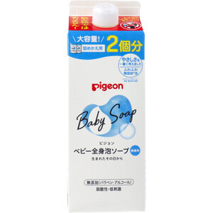 【まとめ買う】ピジョン ベビー全身泡ソープ 無香料 詰替用 2個分 800mL×7個セット