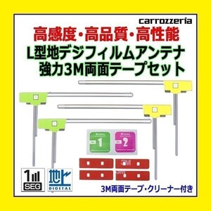 PG11MO34C カロッツェリア AVIC-RZ07 AVIC-MRZ099 L型 左右 フィルムアンテナ 4枚 両面テープ 高感度 地デジ 補修 交換 汎用 クリーナー