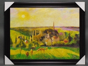 【模写】大型新品 カミーユ・ピサロ Camille Pissarro エレニー／肉筆 油絵 油彩 複製画 ベトナム絵画 現品一点物