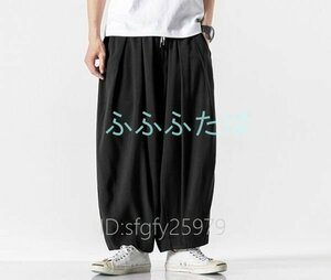 ☆新品人気商品 メンズ サルエルパンツ ジョガーパンツ スウェットパンツ ワイドパンツ チノパンツ ボトムス M~5XL 5色 黒