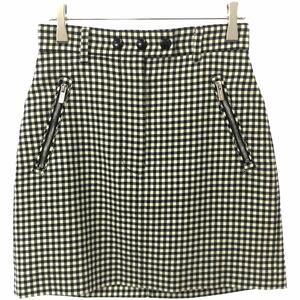 miu miu ミュウミュウ 2020 Gingham Mini Skirt ギンガムチェックウールミニスカート MG1550 1V7W ブラック ホワイト 38 ITJELSAA81BQ