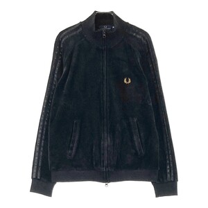 【1円】FRED PERRY フレッドペリー ベロア トラックジャケット ブラック系 M [240101327536]