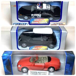 WELLY 1/38 1999 フォード クラウンビクトリア CHP パトカー + ミニクーパー + TINS TOYS トヨタ ソアラ LEXUS SC430 3台セット ミニカー