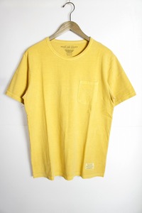 定番ROUGH AND RUGGED ラフアンドラゲッド 半袖カットソー コットン ポケット 無地 Tシャツ マスタード黄610N