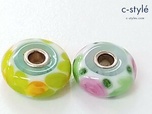 O895a [セット] TROLLBEADS トロールビーズ ガラスビーズ マルチカラー 花 フラワー | ジュエリー N