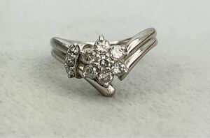 0.54ct 天然ダイヤモンド pt900 プラチナ リング アクセサリー サイズ10号 重量約5.75g 指輪